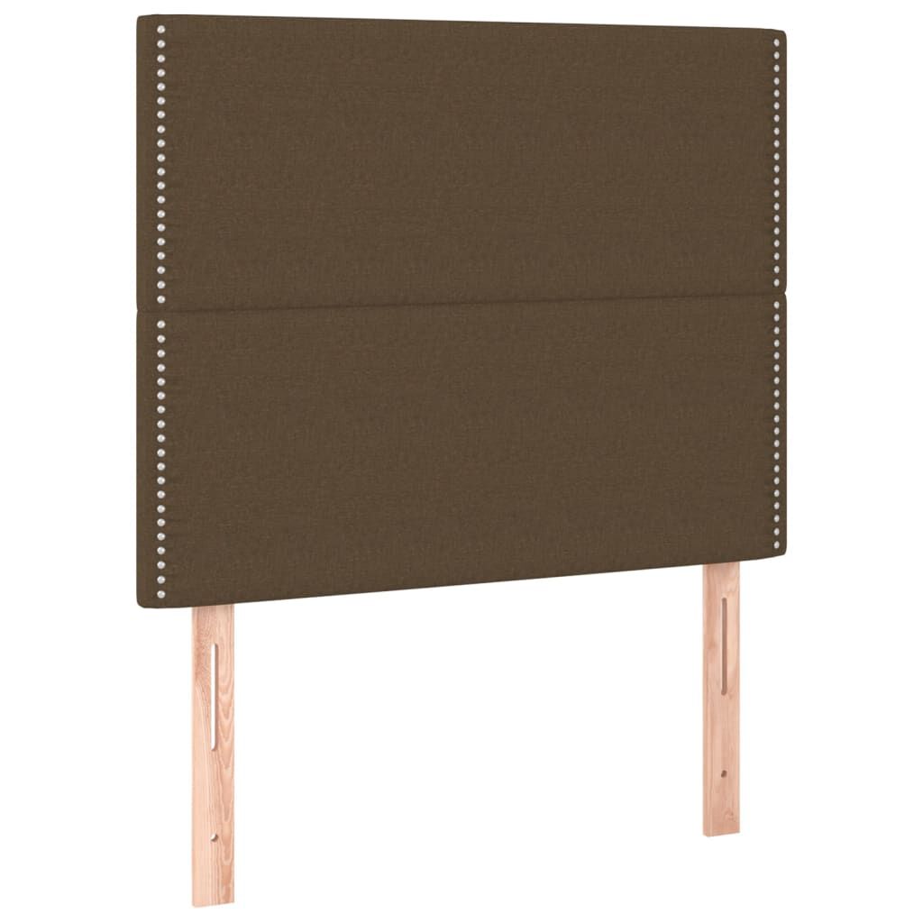 vidaXL Κρεβάτι Boxspring με Στρώμα Σκούρο Καφέ 90x200 εκ. Υφασμάτινο