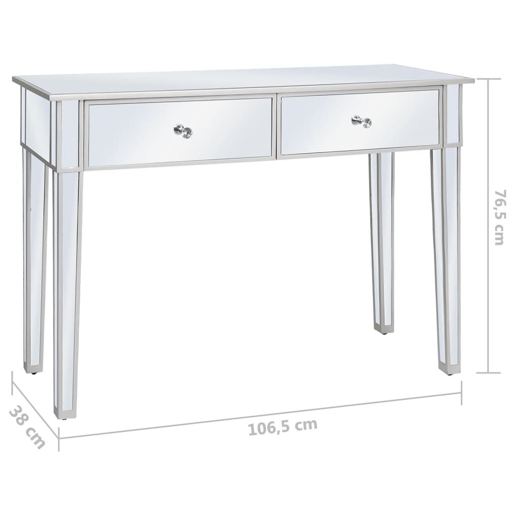 vidaXL Τραπέζι Κονσόλα Καθρέφτης 106,5 x 38 x 76,5 εκ. από MDF & Γυαλί