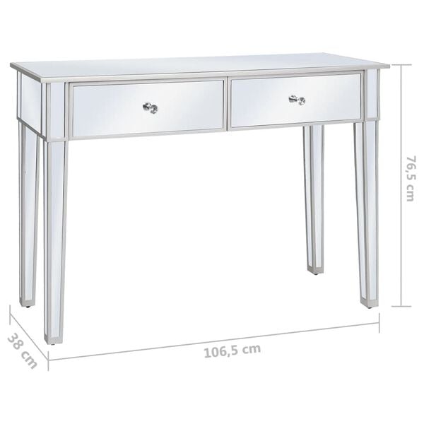 vidaXL Τραπέζι Κονσόλα Καθρέφτης 106,5 x 38 x 76,5 εκ. από MDF & Γυαλί