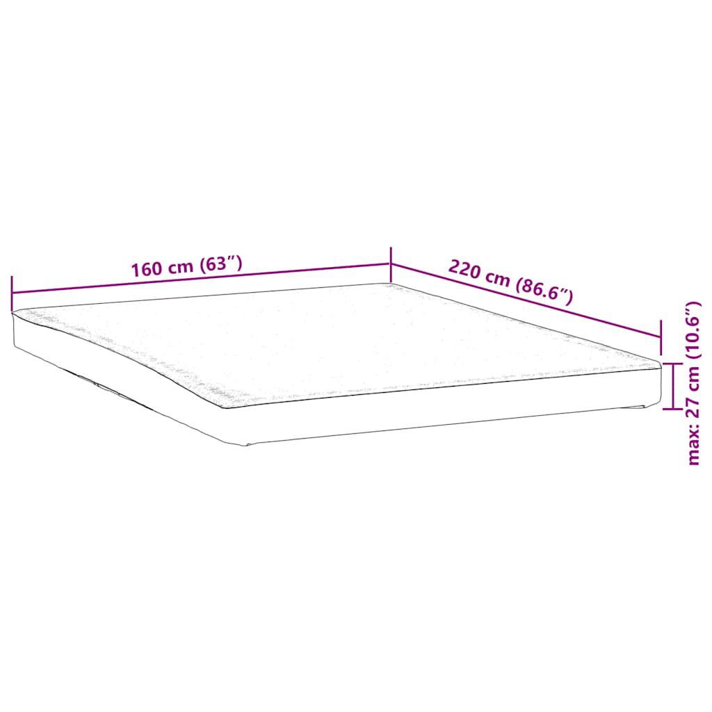 vidaXL Προστατευτικό στρώματος Λευκό 160x220 εκ. Αδιάβροχο