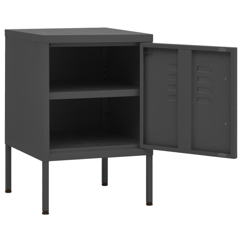 vidaXL Κομοδίνο Ανθρακί 35 x 35 x 51 εκ. από Ατσάλι