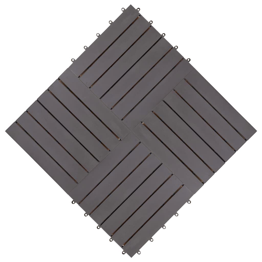 vidaXL Πλακάκια Deck 10 τεμ. Γκρι Πατίνα 30x30 εκ. Μασίφ Ξύλο Ακακίας