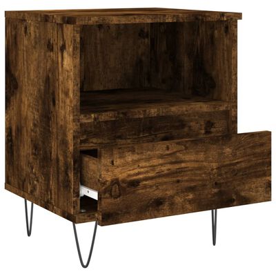 vidaXL Κομοδίνα 2 τεμ. Καπνιστή Δρυς 40 x 35 x 50 εκ. Επεξεργ. Ξύλο