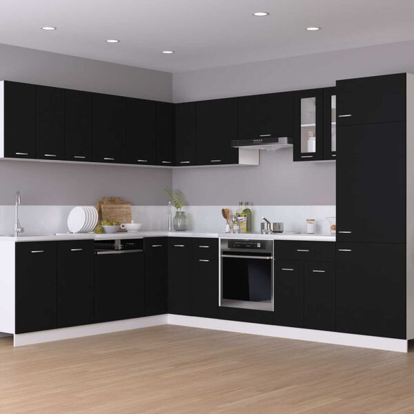 vidaXL Ντουλάπι με Συρτάρια "Lyon" Μαύρο 30x46x81,5 εκ. από Τεχνητό Ξύλο