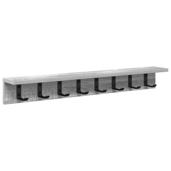 vidaXL Τοίχου Κρεμάστρα με ράφι Γκρι sonoma 80 x 10.5 x 10.5 εκ
