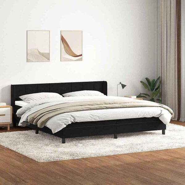 vidaXL &Kappa;&rho;&epsilon;&beta;ά&tau;&iota; Boxspring &mu;&epsilon; &Sigma;&tau;&rho;ώ&mu;&alpha; &Mu;&alpha;ύ&rho;&omicron; 180x210 &epsilon;&kappa;. &Beta;&epsilon;&lambda;&omicron;ύ&delta;&iota;&nu;&omicron;