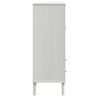 vidaXL Ντουλάπι Ψηλό SENJA Λευκό/Ρατάν 90x40x112 εκ. Μασίφ Ξύλο Πεύκου