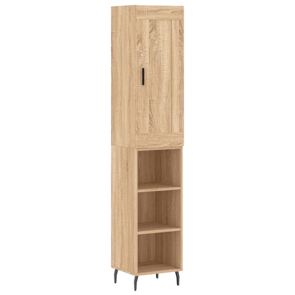vidaXL Μπουφές Sonoma δρυς 34,5 x 34 x 180 εκ. από Επεξεργασμένο Ξύλο