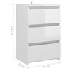 vidaXL Κομοδίνo Γυαλιστερό Λευκό 40 x 35 x 62,5 εκ. από Επεξ. Ξύλο