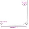 vidaXL Μουσαμάς Λευκός 1,5 x 2 μ. 650 γρ./μ²