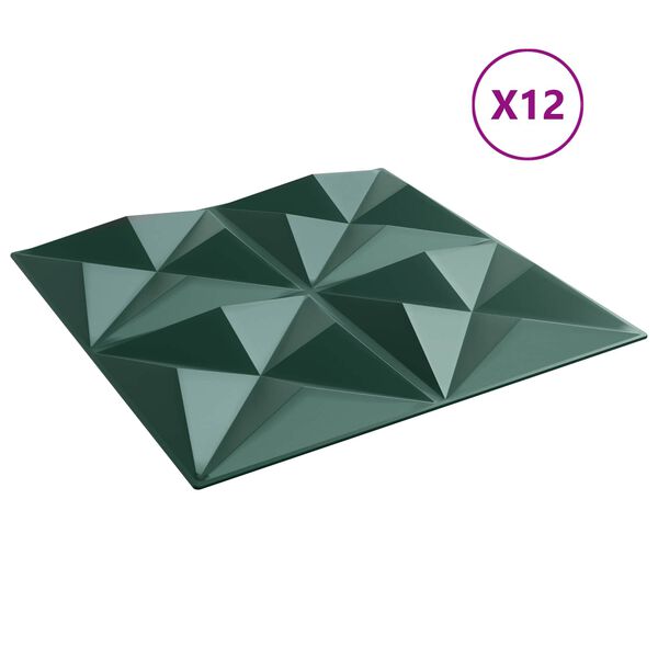 vidaXL &Pi;ά&nu;&epsilon;&lambda; &tau;&omicron;ί&chi;&omicron;&upsilon; 12 pcs &Omicron;&rho;&iota;&gamma;&kappa;ά&mu;&iota; &Pi;&rho;ά&sigma;&iota;&nu;&omicron; 50 x 50 cm &Phi;&epsilon;&lambda;&iota;&zeta;ό&lambda; XPS