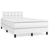 vidaXL Κρεβάτι Boxspring με Στρώμα Λευκό 120x190εκ.από Συνθετικό Δέρμα