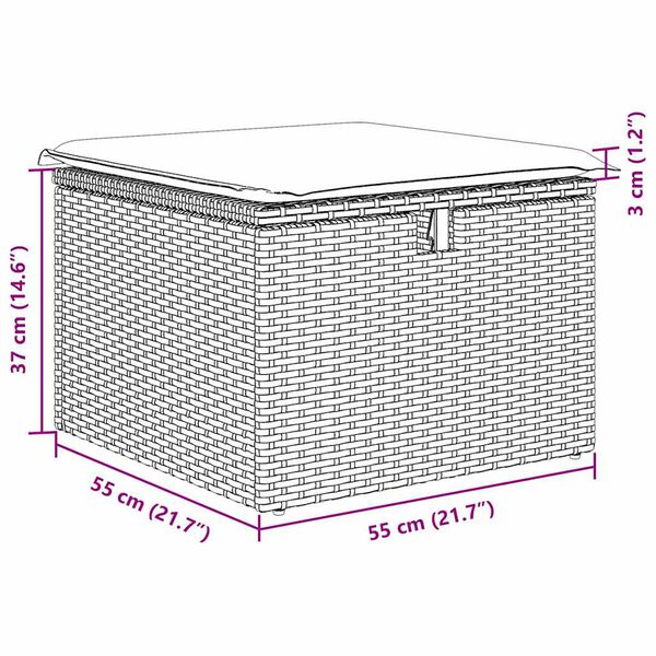 vidaXL Σετ Καναπέ Κήπου 4 pcs Μπεζ 55 x 62 x 69 εκ Πολυ ράταν