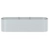 vidaXL Ζαρντινιέρα Υπερυψωμένη Ασημί 320x80x81 εκ. Γαλβανισμ. Χάλυβας