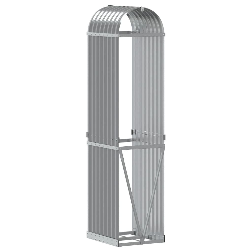 vidaXL Ξυλοθήκη Ανοιχτό Γκρι 40x45x170 εκ. από Γαλβανισμένο Ατσάλι