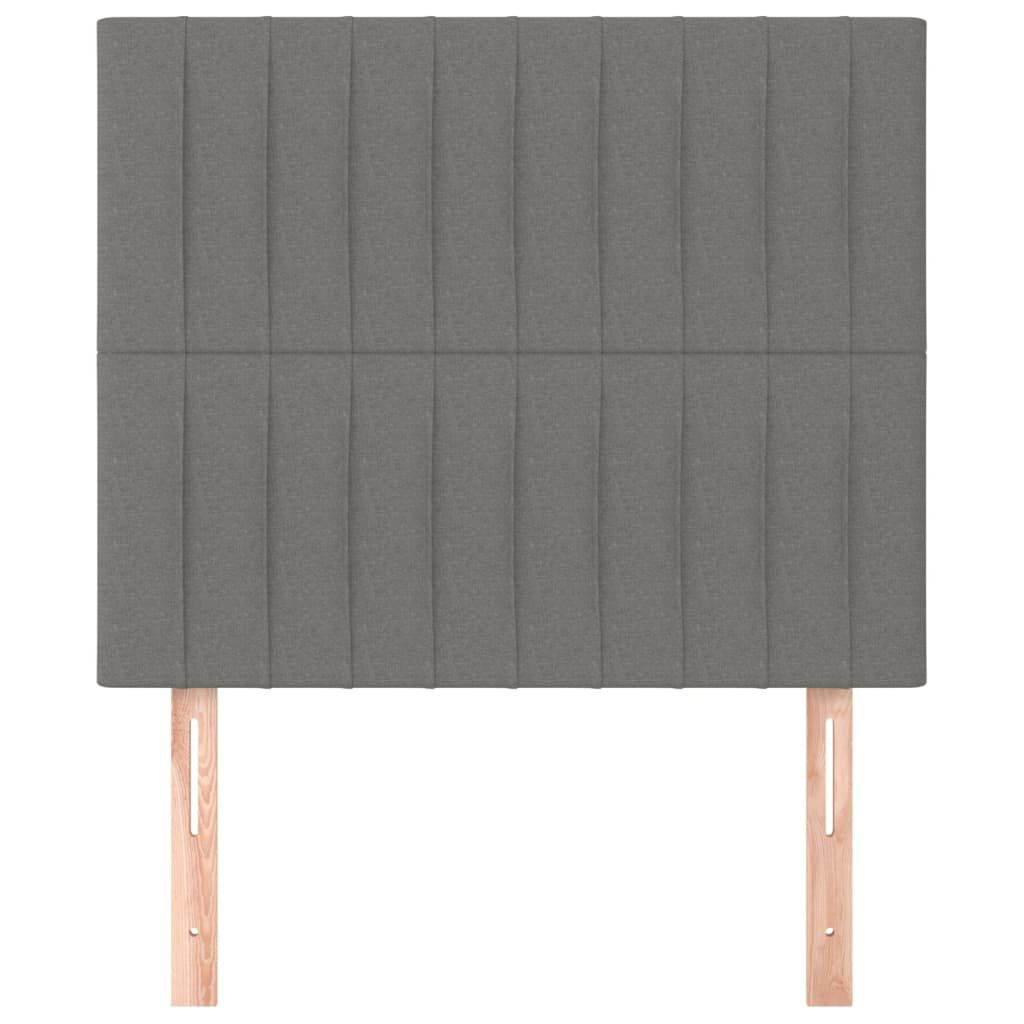 vidaXL Κεφαλάρια Κρεβατιού 2 τεμ. Σκ. Γκρι 100x5x78/88 εκ. Υφασμάτινο