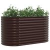 vidaXL Υπερυψωμένη Ζαρντινιέρα Καφέ 160 x 80 x 81 cm Ατσάλι
