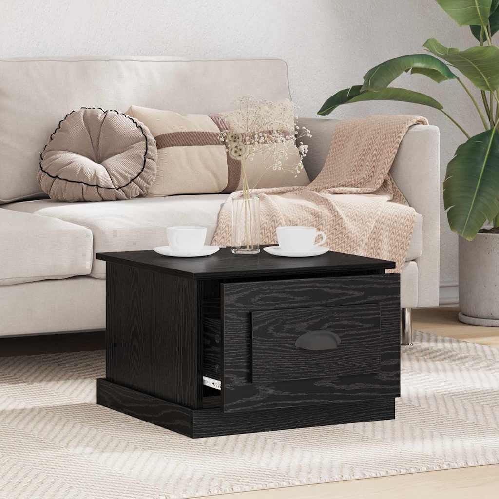 vidaXL Τραπεζάκι σαλονιού with Drawer Μαύρη δρυς 50 x 50 x 35 cm