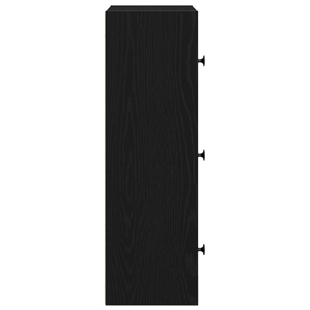 vidaXL Βιβλιοθήκη Μαύρη Δρυς 40x24x77 εκ. Κατασκευασμένο ξύλο
