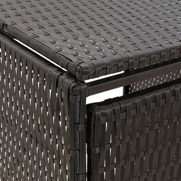 vidaXL Πλαίσιο για Κάδο Απορρ. με Ρόδες Μαύρο 274x80x117εκ Συνθ. Ρατάν