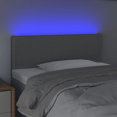 vidaXL Κεφαλάρι Κρεβατιού LED Ανοιχτό Γκρι 100x5x78/88 εκ. Υφασμάτινο