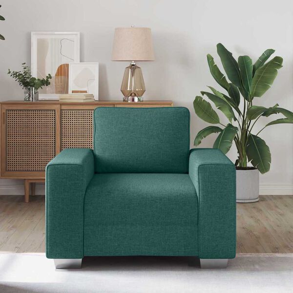 vidaXL Καναπές με μαξιλάρι Σκούρο πράσινο 100 x 77 x 82 εκ ύφασμα