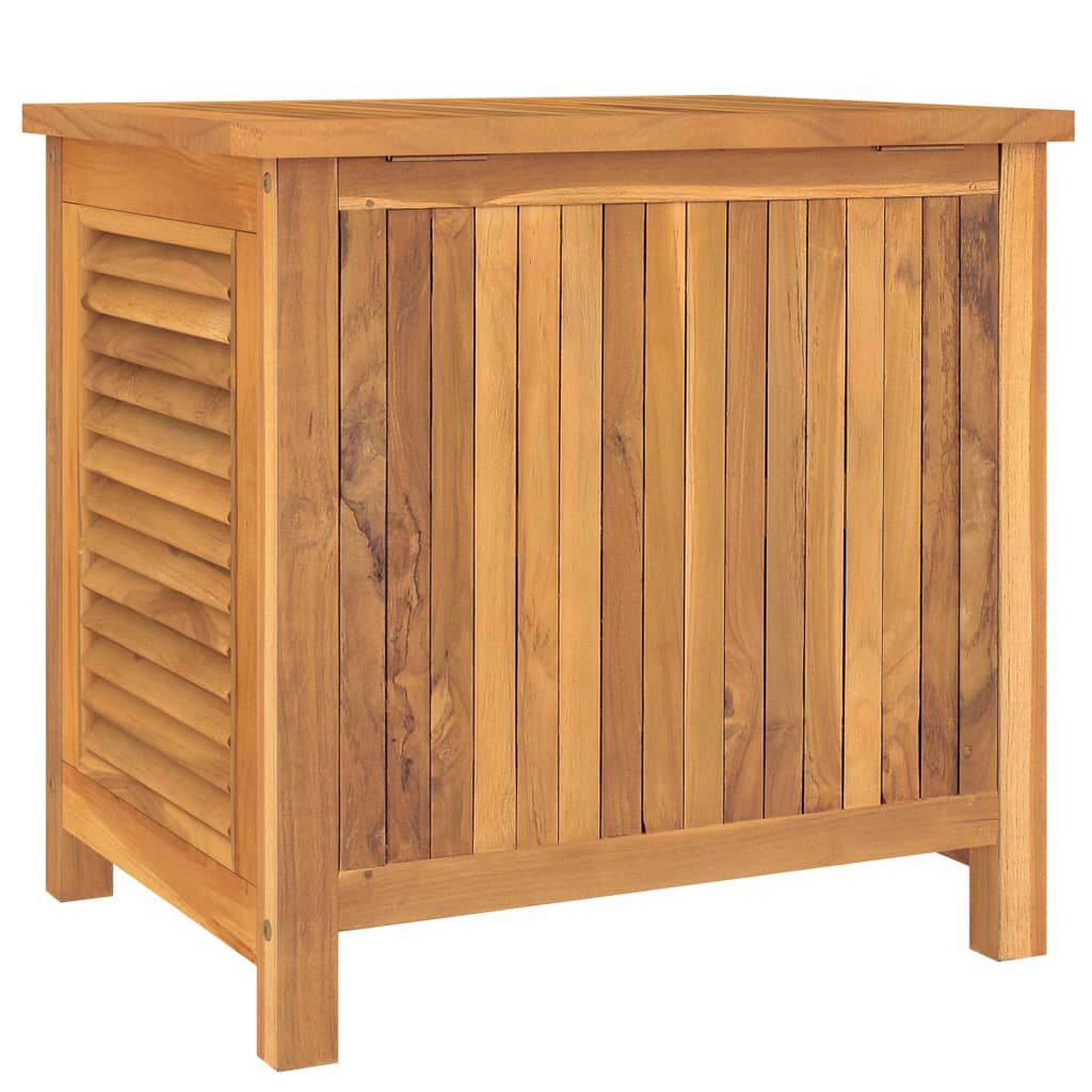 vidaXL Μπαούλο Αποθήκευσης Κήπου με Τσάντα 60x50x58 εκ Μασίφ Ξύλο Teak