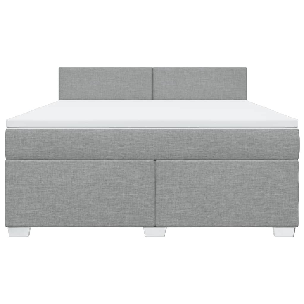 vidaXL Κρεβάτι Boxspring με Στρώμα Ανοιχτό Γκρι 180x200 εκ. Υφασμάτινο