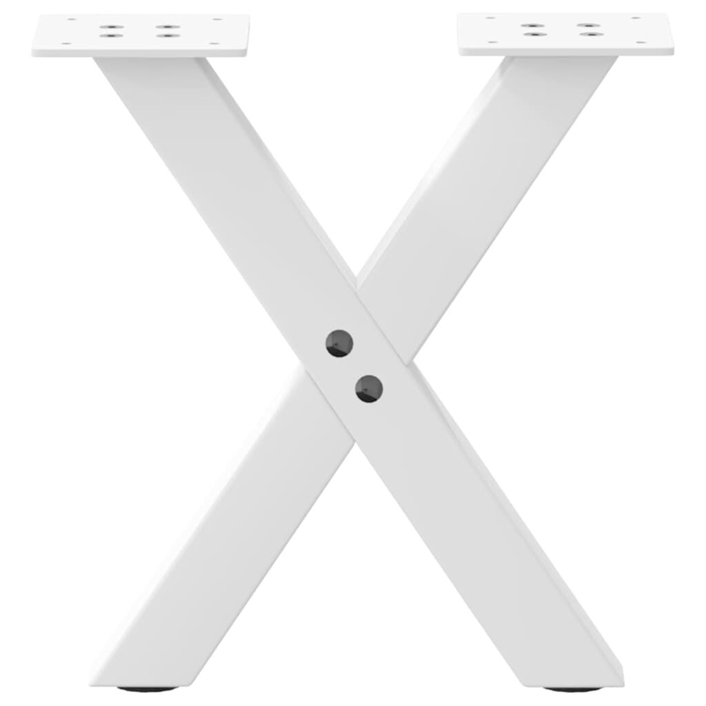 vidaXL Πόδια Τραπεζιού Σαλονιού σε Σχήμα Χ, 2 τεμ. Λευκά 37x(30-31) εκ. Ατσάλι