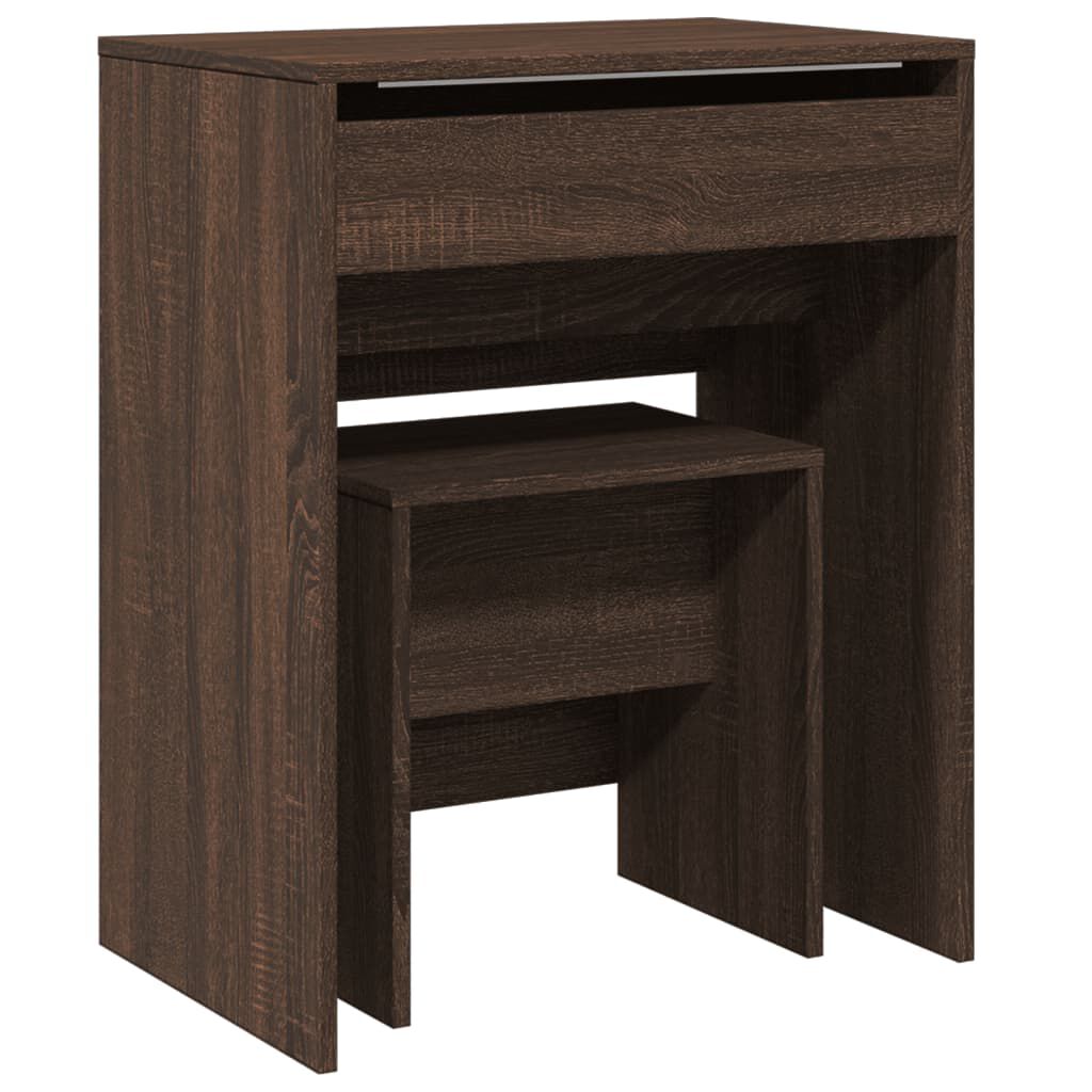 vidaXL Μπουντουάρ με Καθρέφτη Καφέ Δρυς 60x40x113,5 εκ.