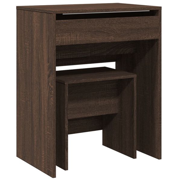 vidaXL Μπουντουάρ με Καθρέφτη Καφέ Δρυς 60x40x113,5 εκ.