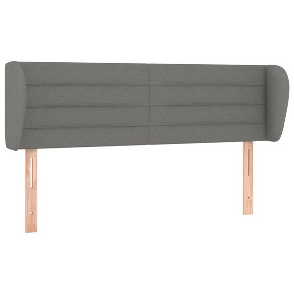 vidaXL Κεφαλάρι με Πτερύγια Σκούρο Γκρι 147 x 23 x 78/88εκ. Υφασμάτινο