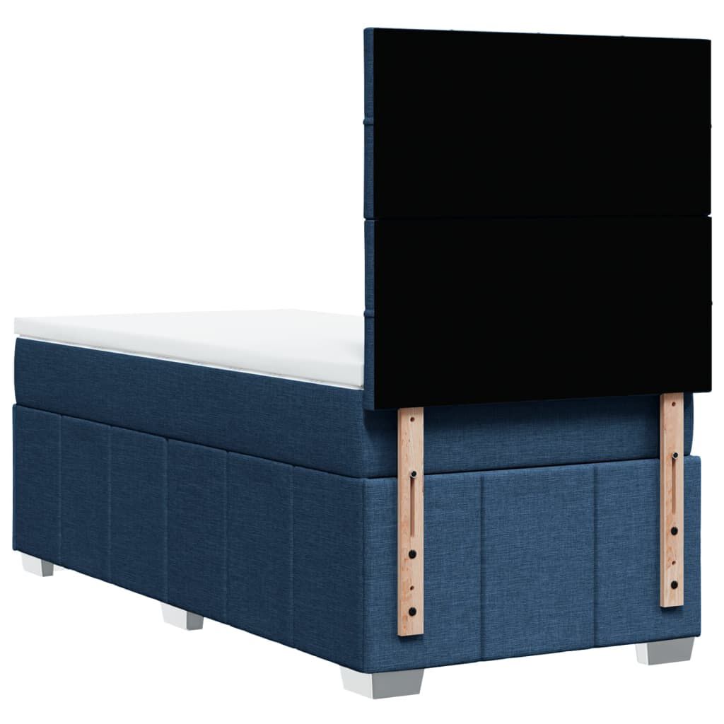 vidaXL Κρεβάτι Boxspring με Στρώμα Μπλε 80x200 εκ. Υφασμάτινο