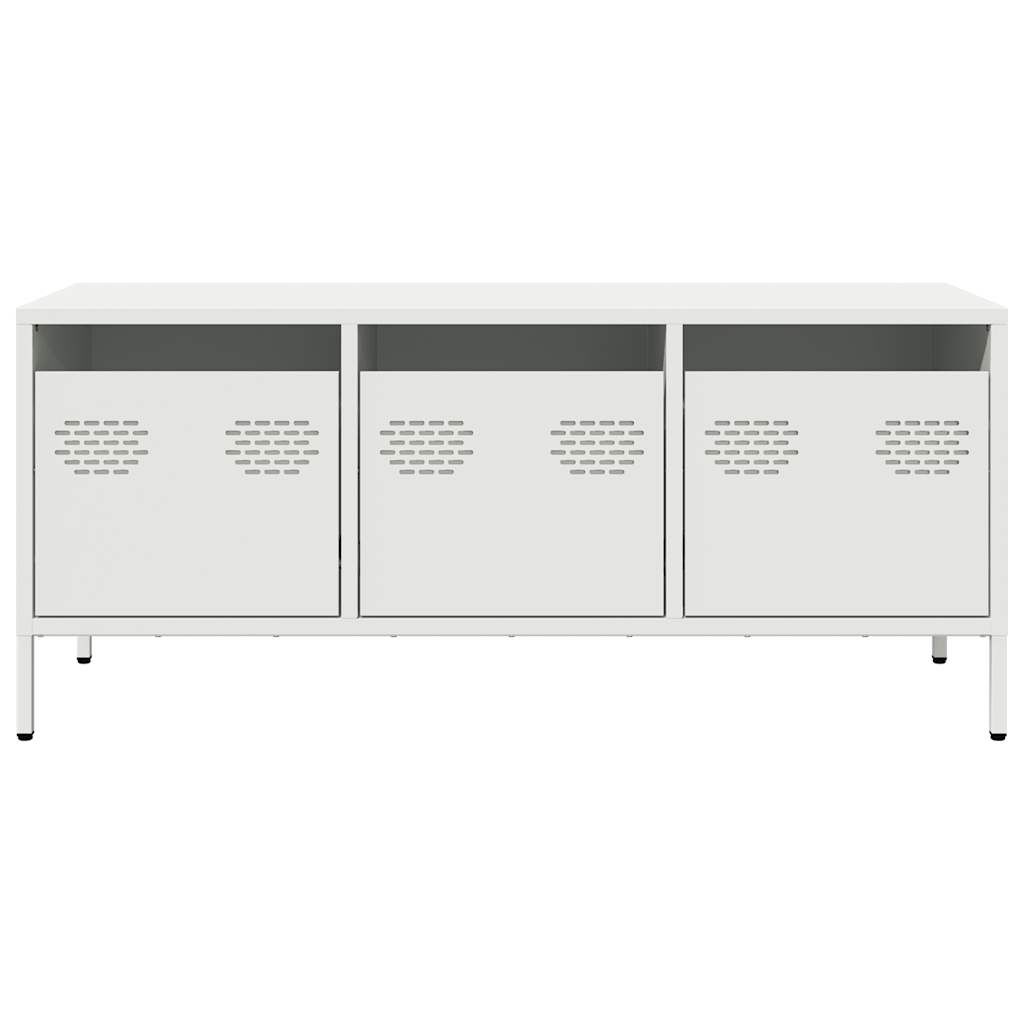 vidaXL Έπιπλο Τηλεόρασης Λευκό 101,5x39x43,5 εκ. Ατσάλι Ψυχρής Έλασης