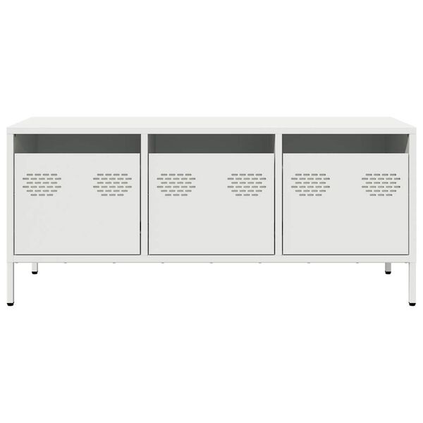 vidaXL Έπιπλο Τηλεόρασης Λευκό 101,5x39x43,5 εκ. Ατσάλι Ψυχρής Έλασης