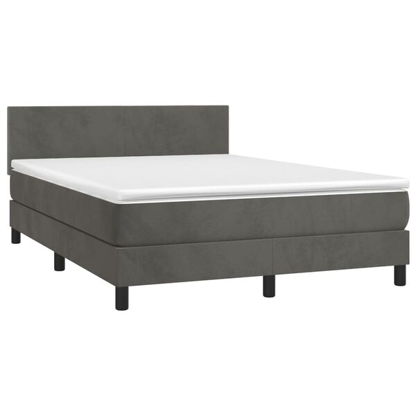 vidaXL &Kappa;&rho;&epsilon;&beta;ά&tau;&iota; Boxspring &mu;&epsilon; &Sigma;&tau;&rho;ώ&mu;&alpha; & LED &Sigma;&kappa;. &Gamma;&kappa;&rho;&iota; 140x200&epsilon;&kappa;. &Beta;&epsilon;&lambda;&omicron;ύ&delta;&iota;&nu;&omicron;