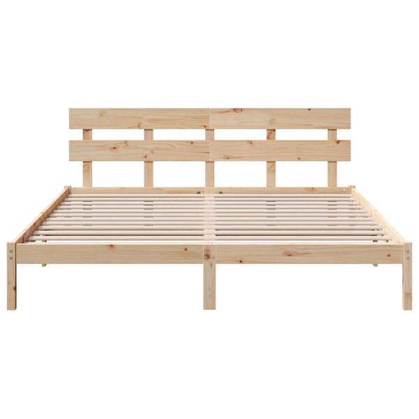 vidaXL Σκελετός Κρεβατιού Καφέ 180 x 200 cm Μασίφ ξύλο πεύκου