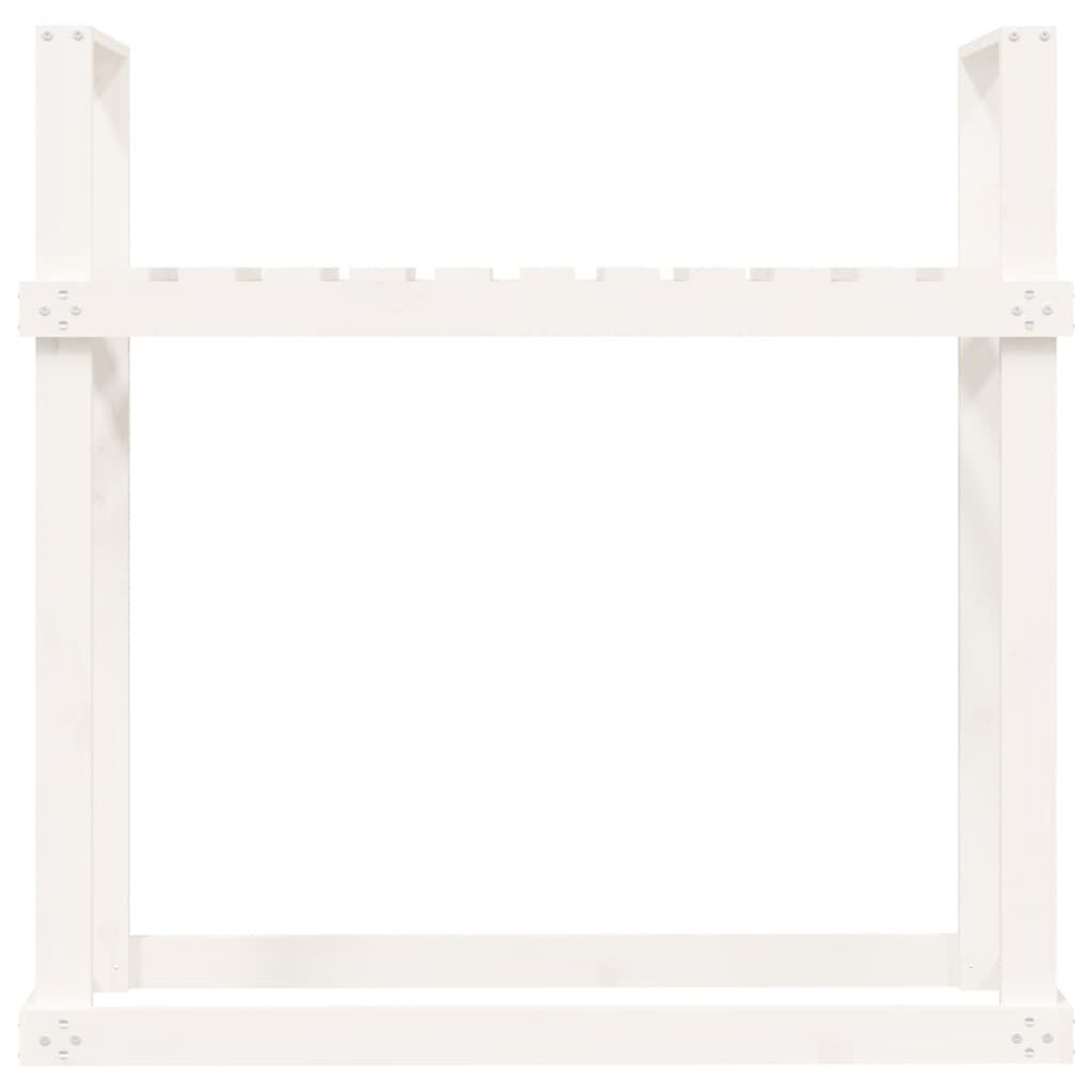vidaXL Ραφιέρα Καυσόξυλων Λευκή 110x35x108,5 εκ. από Μασίφ Ξύλο Πεύκου