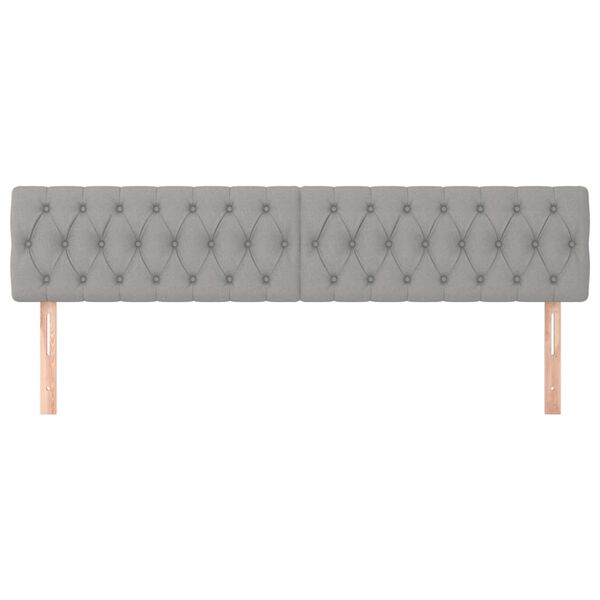 vidaXL Κεφαλάρια Κρεβατιού 2 τεμ. Αν. Γκρι 90x7x78/88 εκ. Υφασμάτινο
