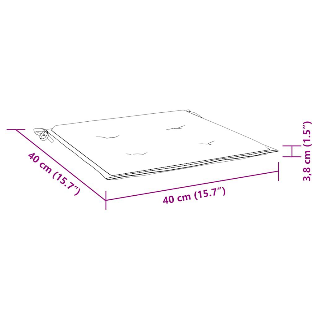 vidaXL Μαξιλάρια Καρέκλας 2 τεμ. Μπλε/Λευκό Ριγέ 40x40x4 εκ Υφασμάτινα