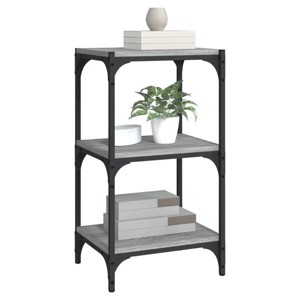 vidaXL Βιβλιοθήκη Γκρι Sonoma 40x33x70,5 εκ. Επεξ. Ξύλο & Ατσάλι