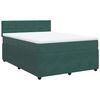 vidaXL Κρεβάτι Boxspring με Στρώμα Σκούρο Πράσινο 160x200εκ. Βελούδινο