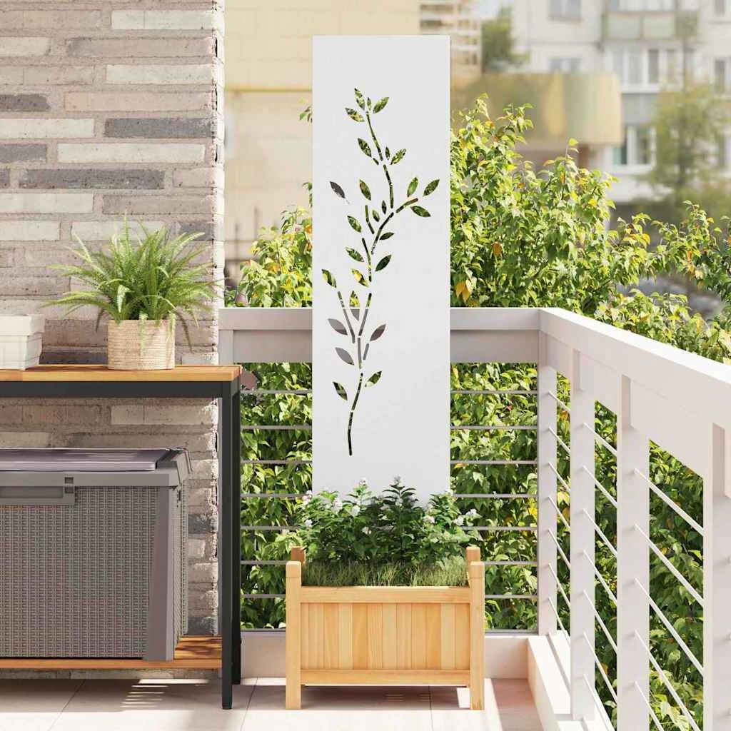 vidaXL Διακοσμητική Πλάκα Κήπου Άλλο Λευκό 32 x 140 εκ