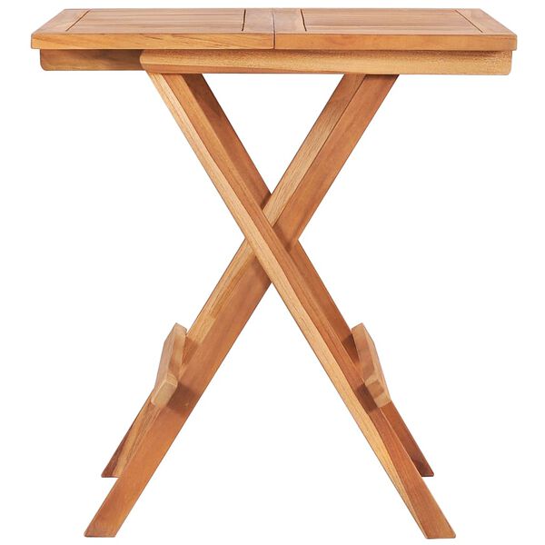 vidaXL Σετ Επίπλων Mπιστρό 3 τεμ. Μασίφ Ξύλο Teak με Κρεμ Μαξιλάρια