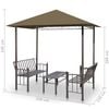 vidaXL Κιόσκι Κήπου Τραπέζι & Παγκάκια Taupe 2,5x1,5x2,4μ. 180 γρ./μ²