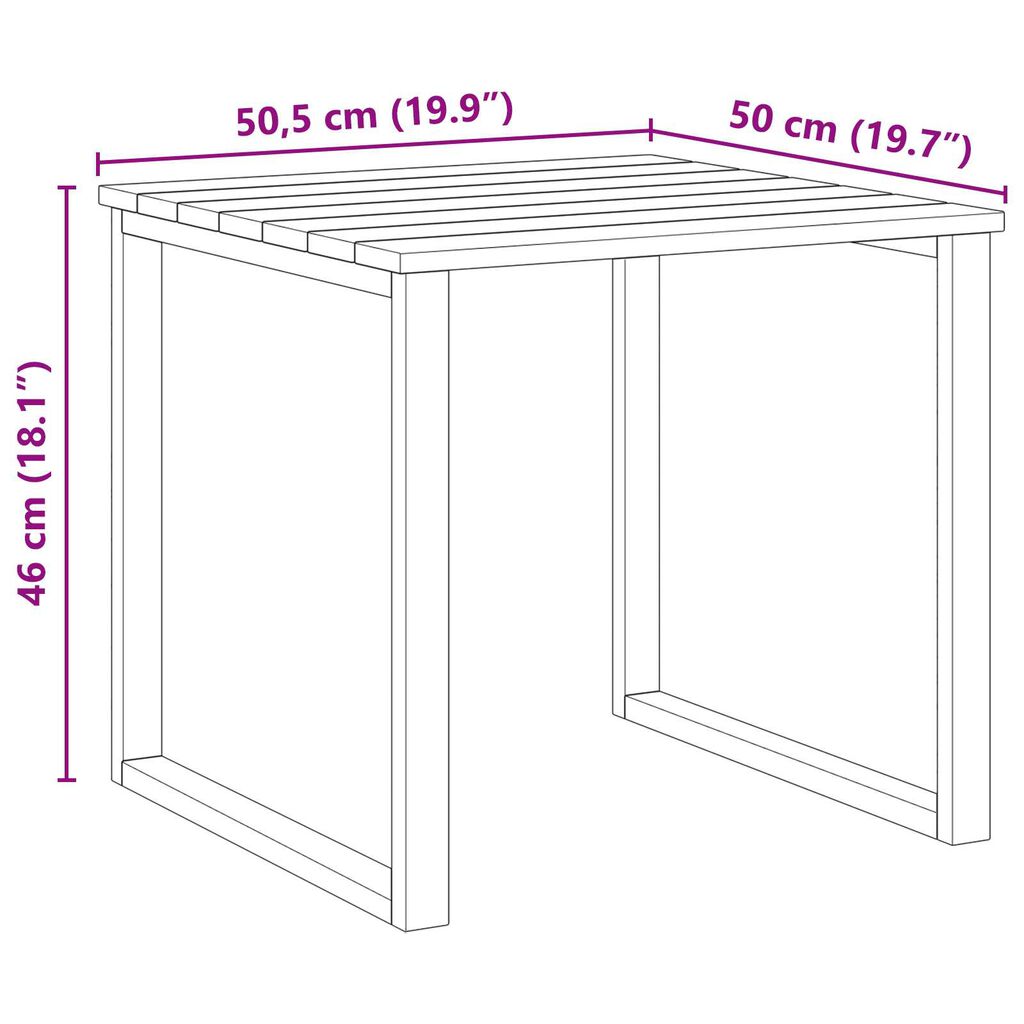 vidaXL Τραπέζι Χαλάρωσης 50.5x50.5x46 εκ. Κατεργασμένο Πεύκο
