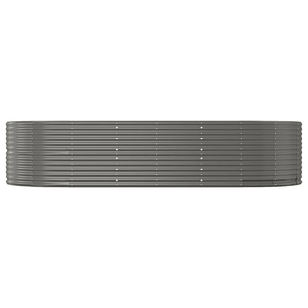 vidaXL Ζαρντινιέρα Γκρι 291x140x68 εκ. Ατσάλι με Ηλεκτρ. Βαφή Πούδρας