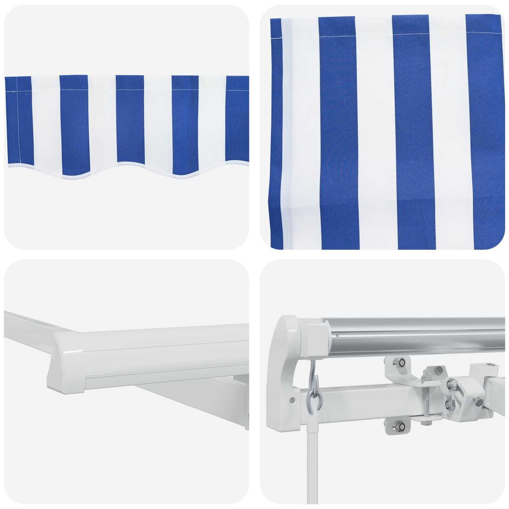 vidaXL Σκηνίτσα Αναδιπλούμενη with Μπλε και λευκό 3.5 x 2.5 m