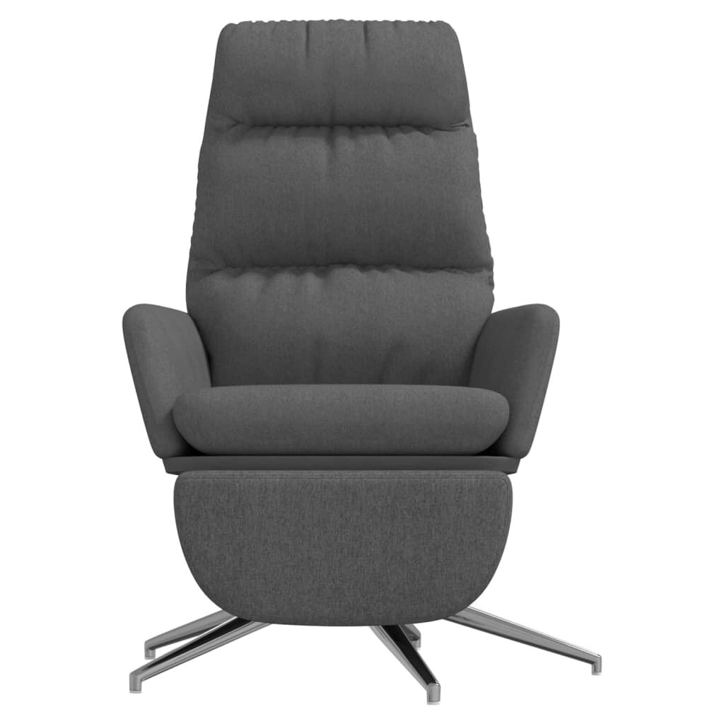 vidaXL Πολυθρόνα Relax Σκούρο Γκρι Υφασμάτινη με Υποπόδιο