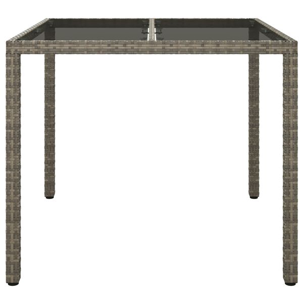 vidaXL Τραπέζι Κήπου για Φαγητό Γκρι 90 x 90 x 75 cm Πολυ ράταν